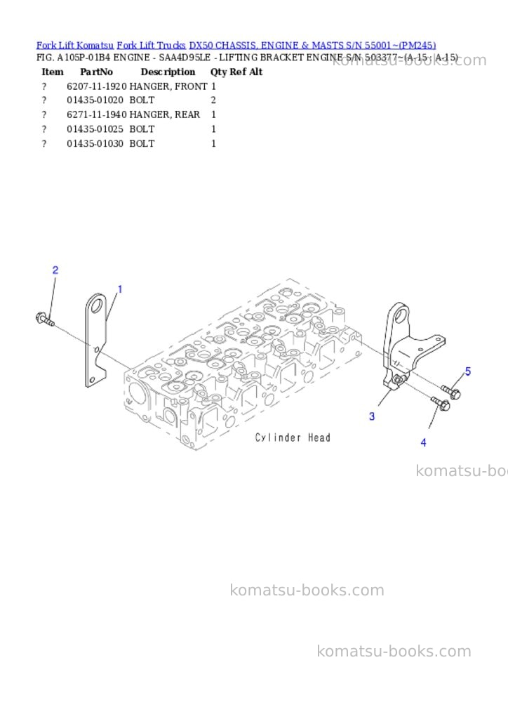 Komatsu dx50 chassis, engine & masts s/n 55001~ Parts catalog cover Page 8