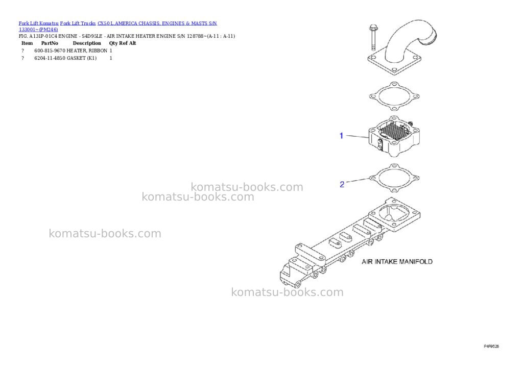 Komatsu cx50 l.america chassis, engines & masts s/n 133001~ Parts catalog cover Page 6 Komatsu cx50 l.america chassis, engines & masts s/n 133001~ Parts catalog cover Page 6