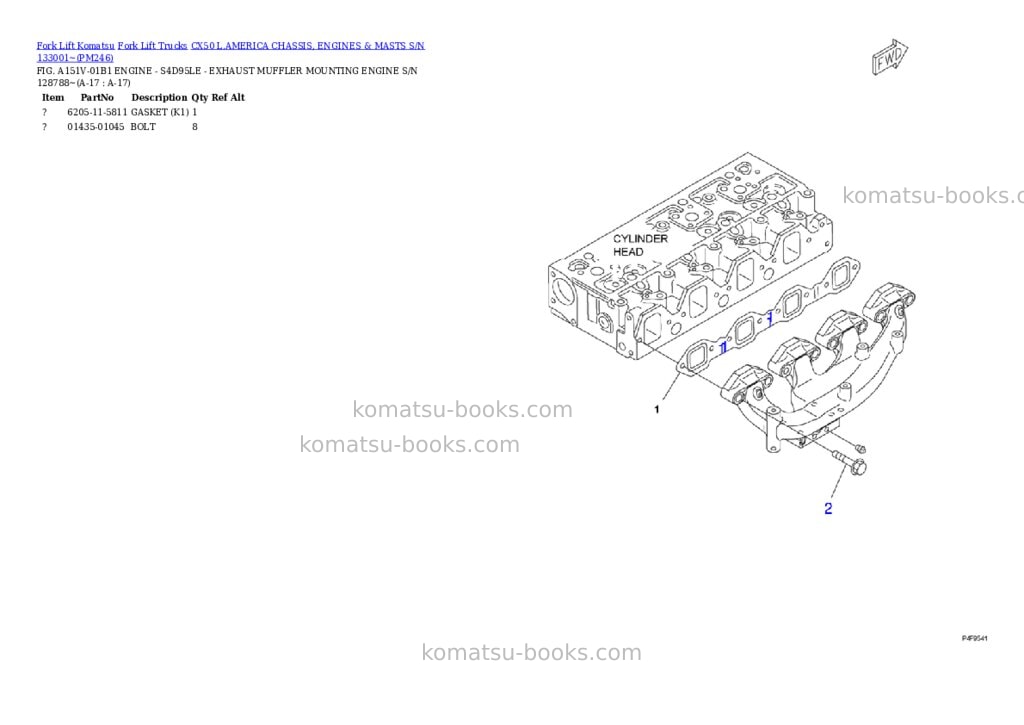 Komatsu cx50 l.america chassis, engines & masts s/n 133001~ Parts catalog cover Page 9 Komatsu cx50 l.america chassis, engines & masts s/n 133001~ Parts catalog cover Page 9