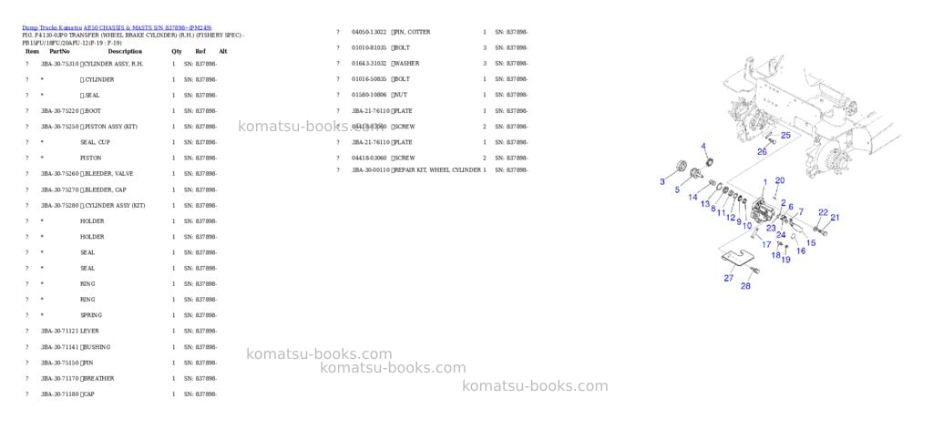 Komatsu ae50 chassis & masts s/n 837898~ Parts catalog cover Page 5 Komatsu ae50 chassis & masts s/n 837898~ Parts catalog cover Page 5