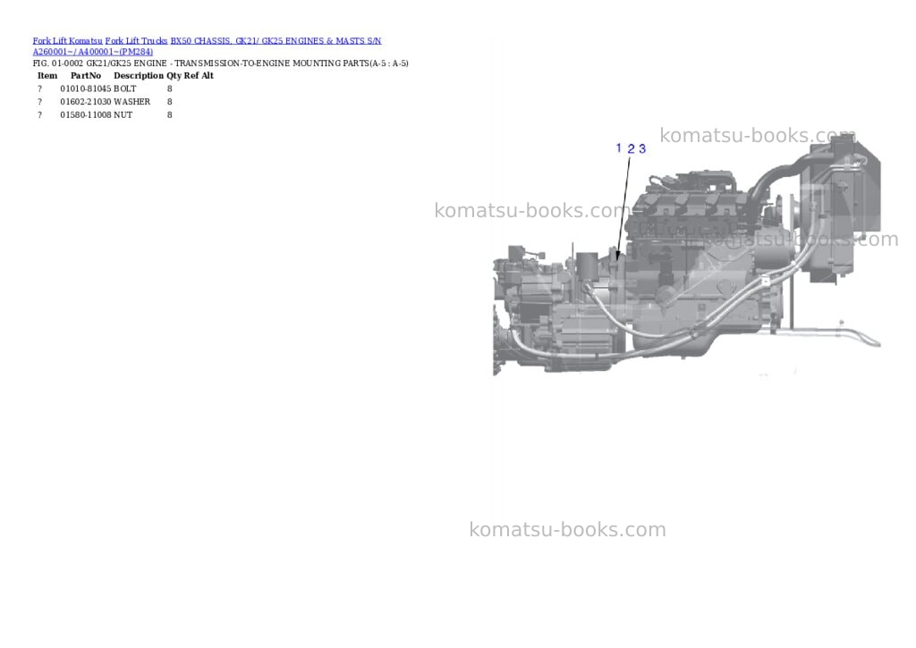 Komatsu bx50 chassis, gk21/ gk25 engines & masts s/n a260001~/ a400001~ Parts catalog cover Page 3 Komatsu bx50 chassis, gk21/ gk25 engines & masts s/n a260001~/ a400001~ Parts catalog cover Page 3