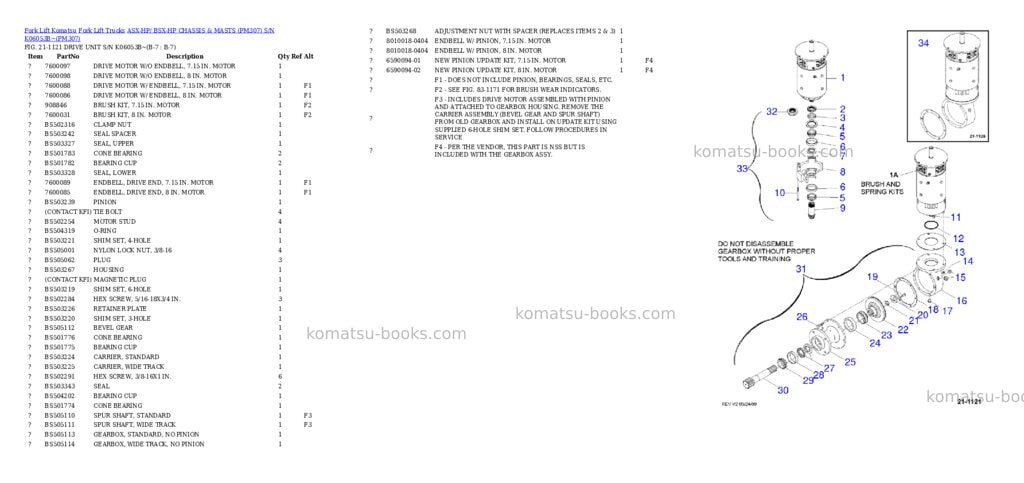 Komatsu ASX-HP/ BSX-HP CHASSIS & MASTS (PM307) S/N K06053B~ Parts catalog cover Page 3