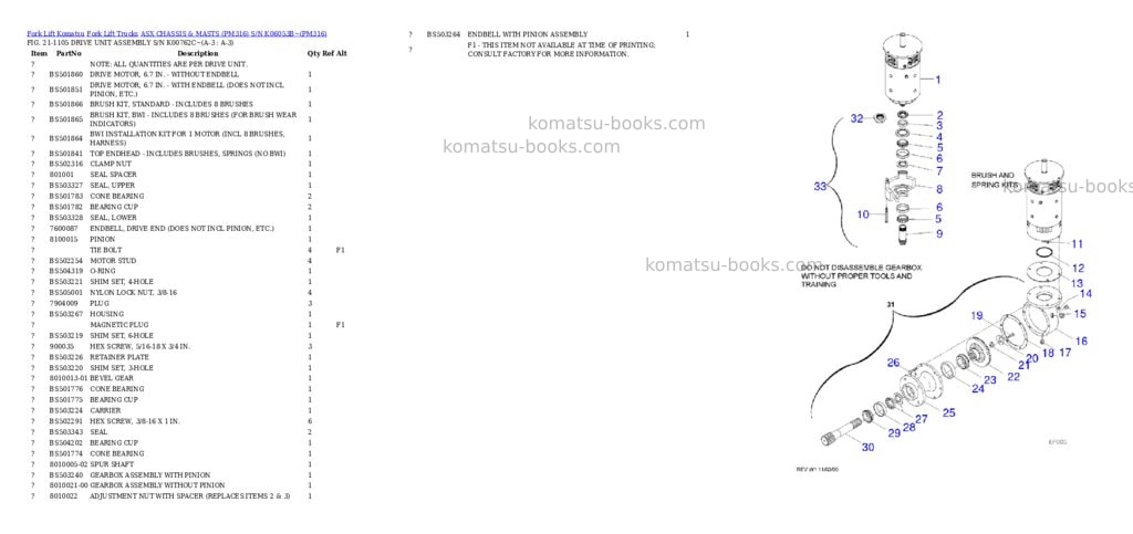 Komatsu ASX CHASSIS & MASTS (PM316) S/N K06053B~ Parts catalog cover Page 2 Komatsu ASX CHASSIS & MASTS (PM316) S/N K06053B~ Parts catalog cover Page 2
