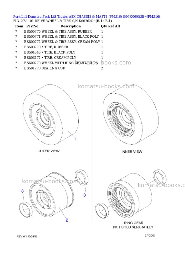 Komatsu ASX CHASSIS & MASTS (PM316) S/N K06053B~ Parts catalog cover Page 3 Komatsu ASX CHASSIS & MASTS (PM316) S/N K06053B~ Parts catalog cover Page 3