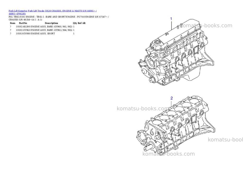 Komatsu dx20 chassis, engine & masts s/n 46001~ / 44801~ Parts catalog cover Komatsu dx20 chassis, engine & masts s/n 46001~ / 44801~ Parts catalog cover