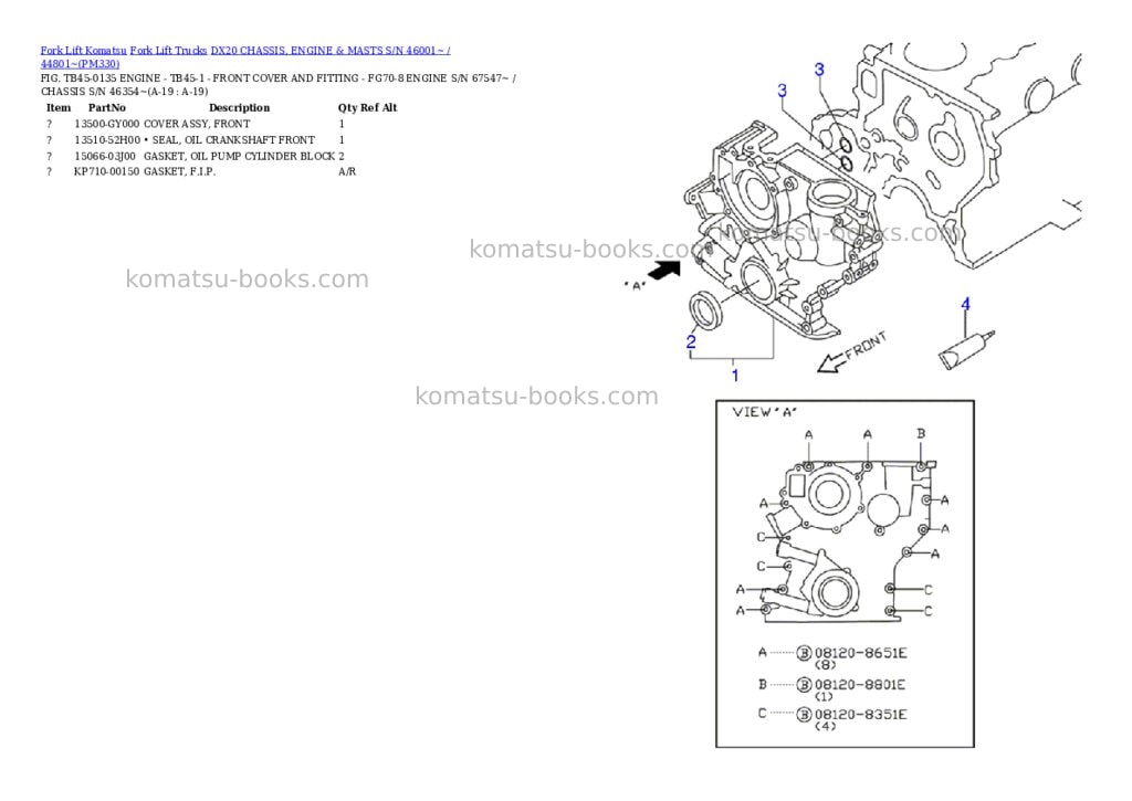 Komatsu dx20 chassis, engine & masts s/n 46001~ / 44801~ Parts catalog cover Page 10 Komatsu dx20 chassis, engine & masts s/n 46001~ / 44801~ Parts catalog cover Page 10