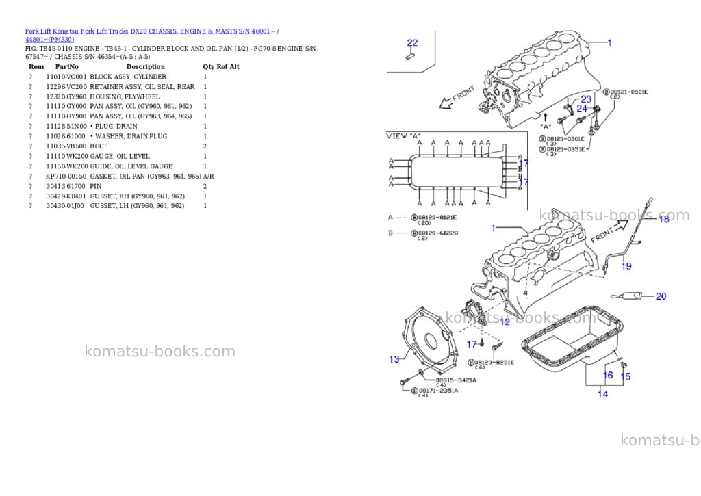 Komatsu dx20 chassis, engine & masts s/n 46001~ / 44801~ Parts catalog cover Page 3 Komatsu dx20 chassis, engine & masts s/n 46001~ / 44801~ Parts catalog cover Page 3