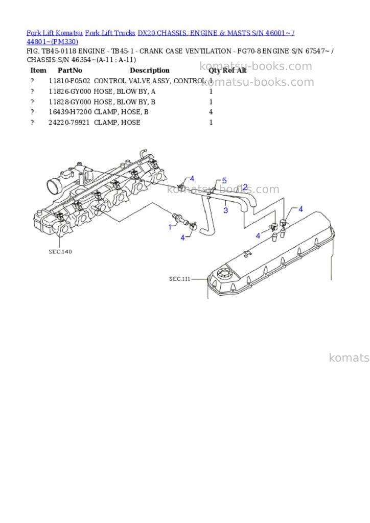 Komatsu dx20 chassis, engine & masts s/n 46001~ / 44801~ Parts catalog cover Page 6 Komatsu dx20 chassis, engine & masts s/n 46001~ / 44801~ Parts catalog cover Page 6