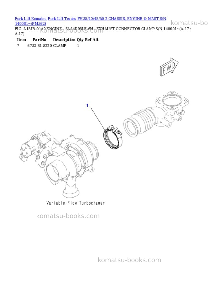 Komatsu FH35/40/45/50-2 CHASSIS, ENGINE & MAST S/N 140001~ Parts catalog cover Page 9