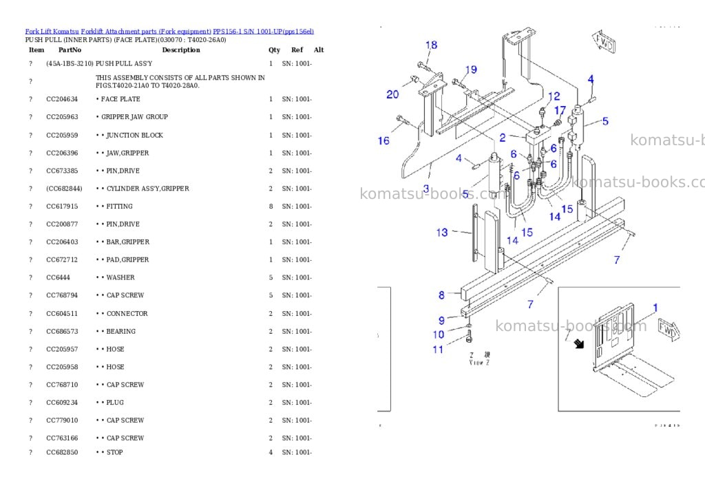 Komatsu pps156-1 s/n 1001-up Parts catalog cover Page 6 Komatsu pps156-1 s/n 1001-up Parts catalog cover Page 6