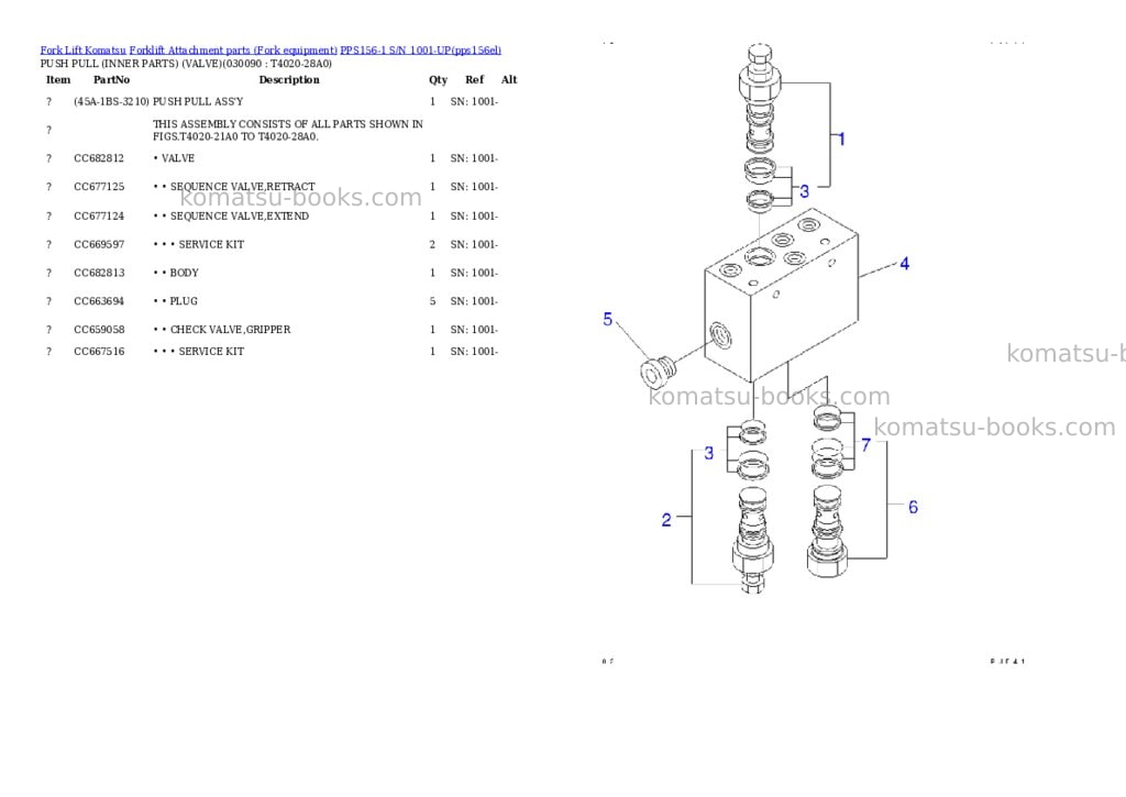 Komatsu pps156-1 s/n 1001-up Parts catalog cover Page 8 Komatsu pps156-1 s/n 1001-up Parts catalog cover Page 8