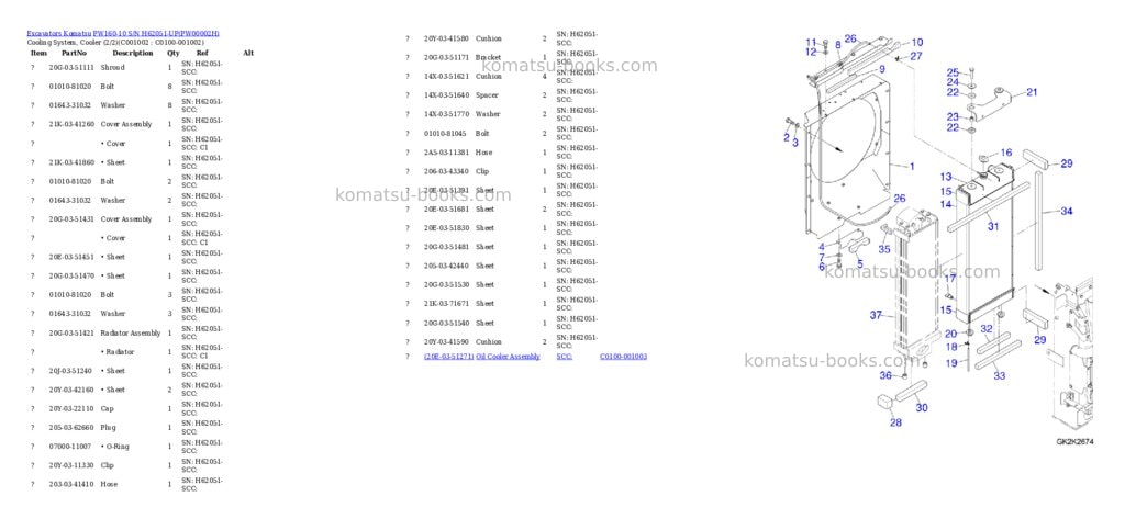 Komatsu pw160-10 s/n h62051-up Parts catalog cover Page 8