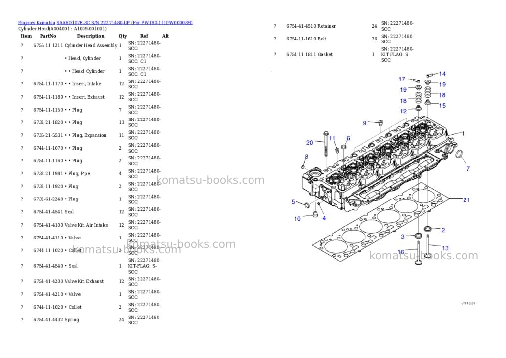 Komatsu saa6d107e-3c s/n 22271480-up for pw180-11 Parts catalog cover Page 3