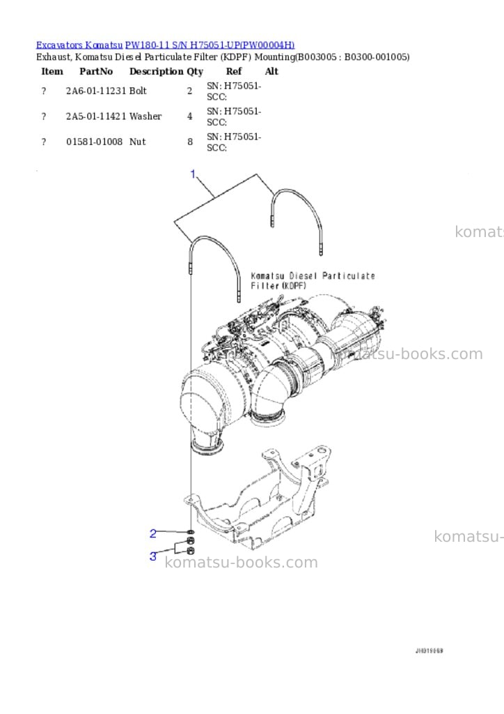Komatsu pw180-11 s/n h75051-up Parts catalog cover Page 9