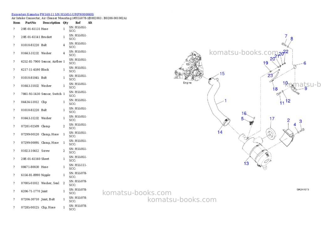 Komatsu pw148-11 s/n h55051-up Parts catalog cover Page 3