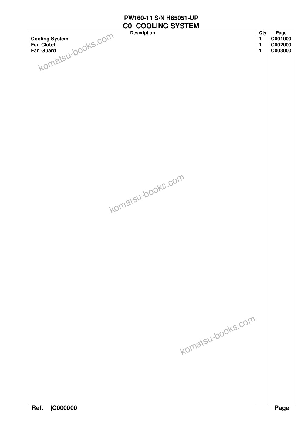 Komatsu pw160-11 s/n h65051-up Parts catalog cover Page 3 Komatsu pw160-11 s/n h65051-up Parts catalog cover Page 3