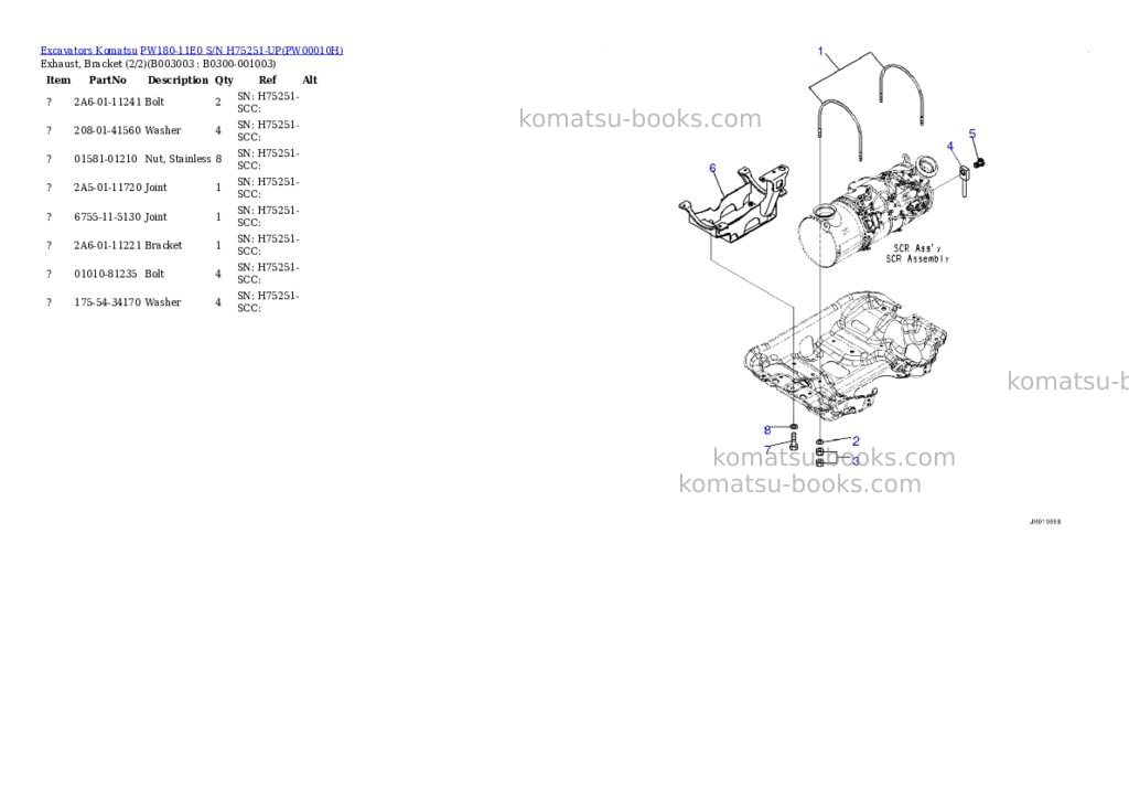 Komatsu PW180-11E0 S/N H75251-UP Parts catalog cover Page 7 Komatsu PW180-11E0 S/N H75251-UP Parts catalog cover Page 7