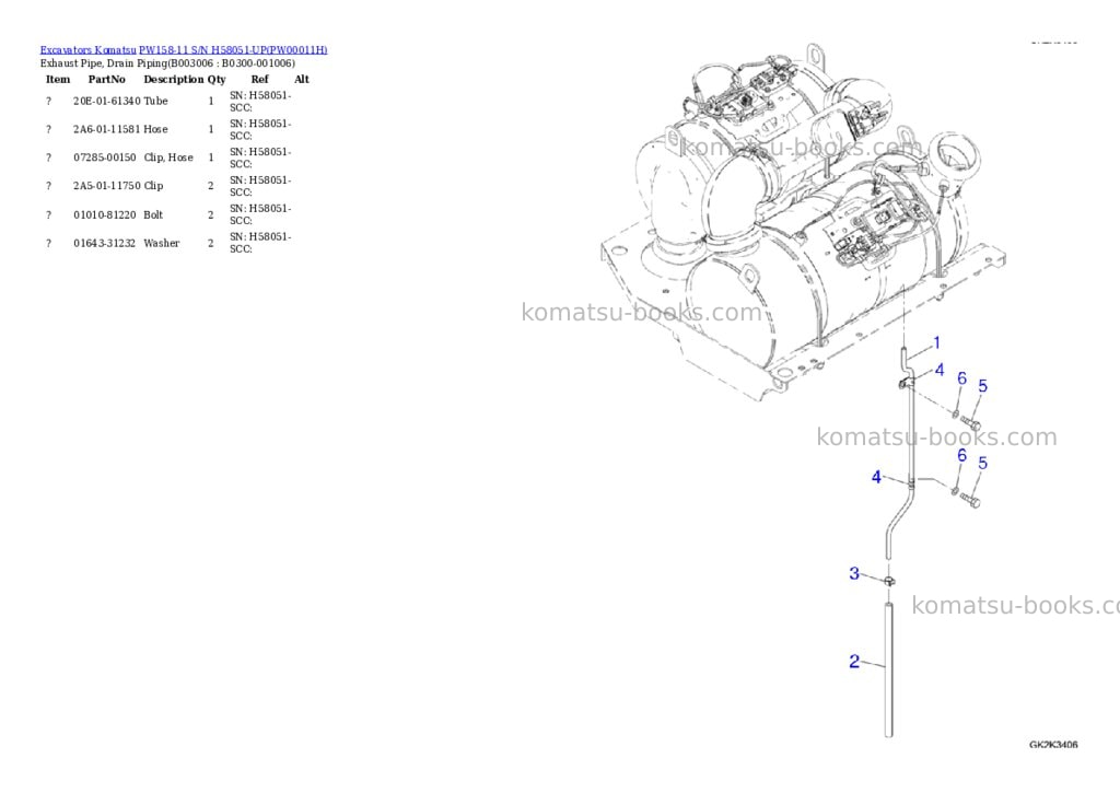 Komatsu PW158-11 S/N H58051-UP Parts catalog cover Page 10 Komatsu PW158-11 S/N H58051-UP Parts catalog cover Page 10