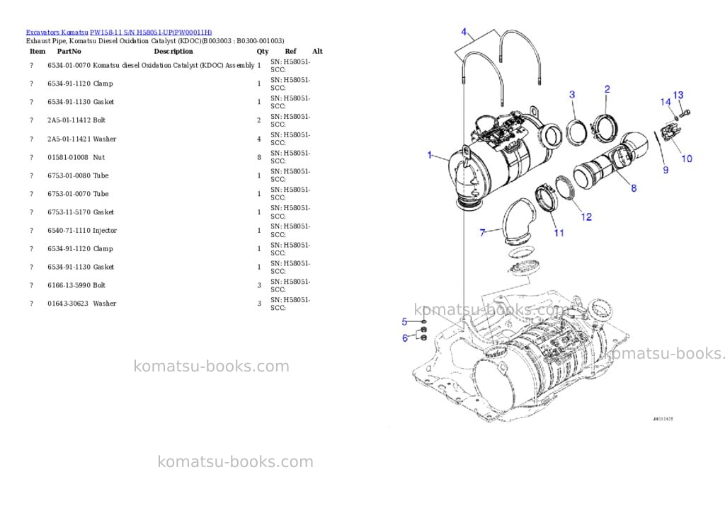 Komatsu PW158-11 S/N H58051-UP Parts catalog cover Page 7 Komatsu PW158-11 S/N H58051-UP Parts catalog cover Page 7
