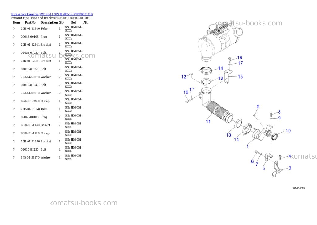 Komatsu PW158-11 S/N H58051-UP Parts catalog cover Page 9 Komatsu PW158-11 S/N H58051-UP Parts catalog cover Page 9