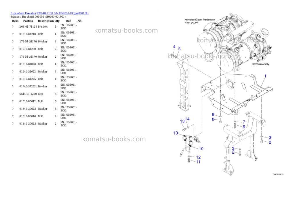 Komatsu PW148-11E0 S/N H56051-UP Parts catalog cover Page 2 Komatsu PW148-11E0 S/N H56051-UP Parts catalog cover Page 2