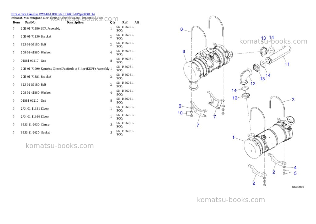 Komatsu PW148-11E0 S/N H56051-UP Parts catalog cover Page 3 Komatsu PW148-11E0 S/N H56051-UP Parts catalog cover Page 3