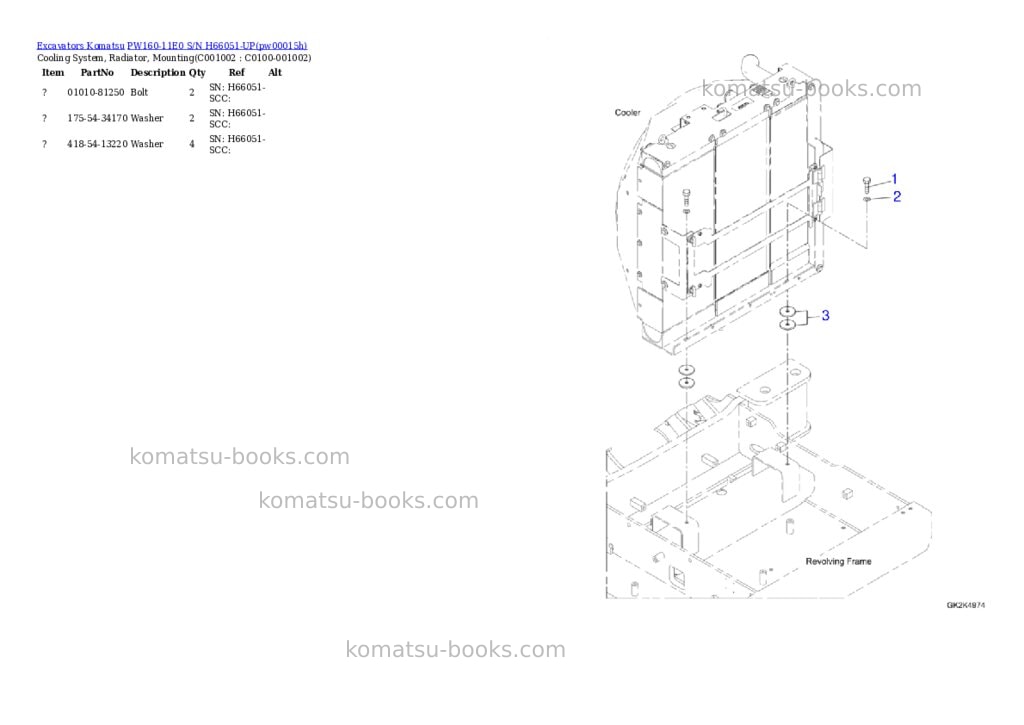 Komatsu PW160-11E0 S/N H66051-UP Parts catalog cover Page 10 Komatsu PW160-11E0 S/N H66051-UP Parts catalog cover Page 10