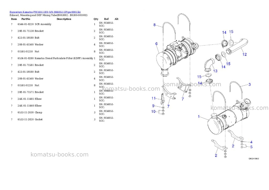 Komatsu PW160-11E0 S/N H66051-UP Parts catalog cover Page 3 Komatsu PW160-11E0 S/N H66051-UP Parts catalog cover Page 3