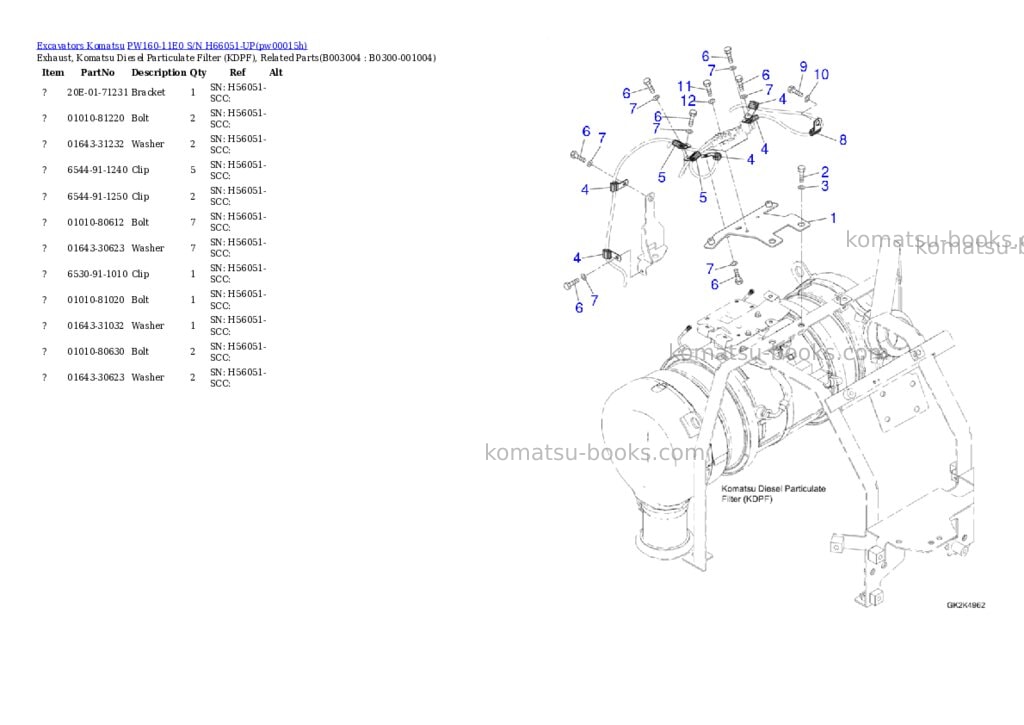Komatsu PW160-11E0 S/N H66051-UP Parts catalog cover Page 5 Komatsu PW160-11E0 S/N H66051-UP Parts catalog cover Page 5
