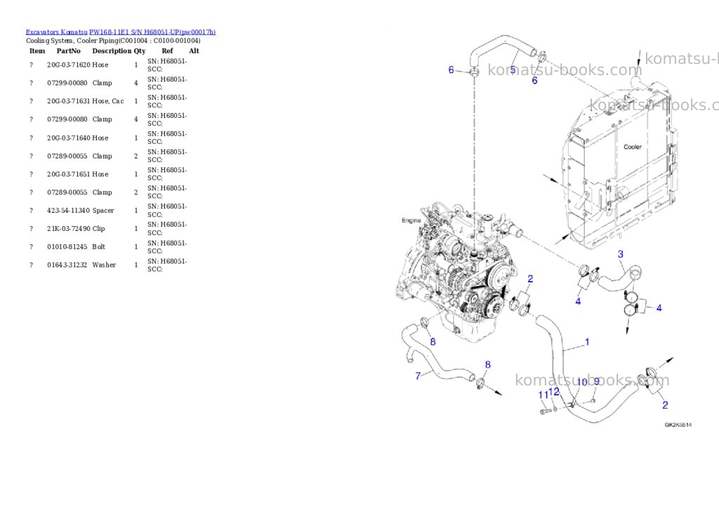 Komatsu PW168-11E1 S/N H68051-UP Parts catalog cover Page 10 Komatsu PW168-11E1 S/N H68051-UP Parts catalog cover Page 10