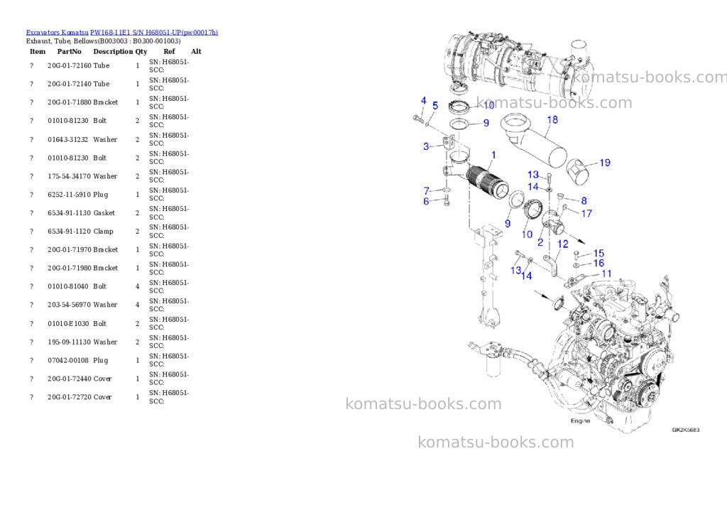 Komatsu PW168-11E1 S/N H68051-UP Parts catalog cover Page 5 Komatsu PW168-11E1 S/N H68051-UP Parts catalog cover Page 5