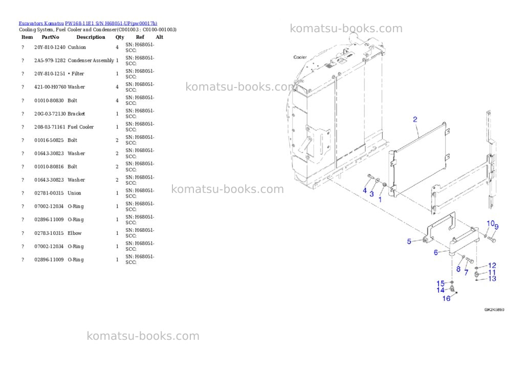 Komatsu PW168-11E1 S/N H68051-UP Parts catalog cover Page 9 Komatsu PW168-11E1 S/N H68051-UP Parts catalog cover Page 9