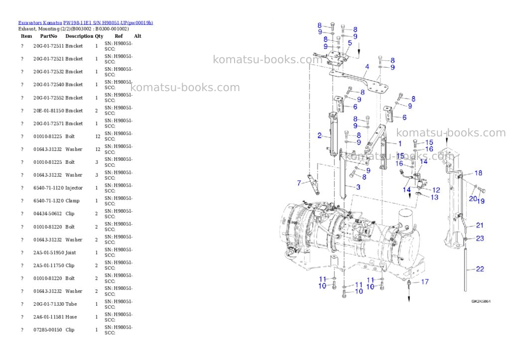 Komatsu PW198-11E1 S/N H98051-UP Parts catalog cover Page 4 Komatsu PW198-11E1 S/N H98051-UP Parts catalog cover Page 4