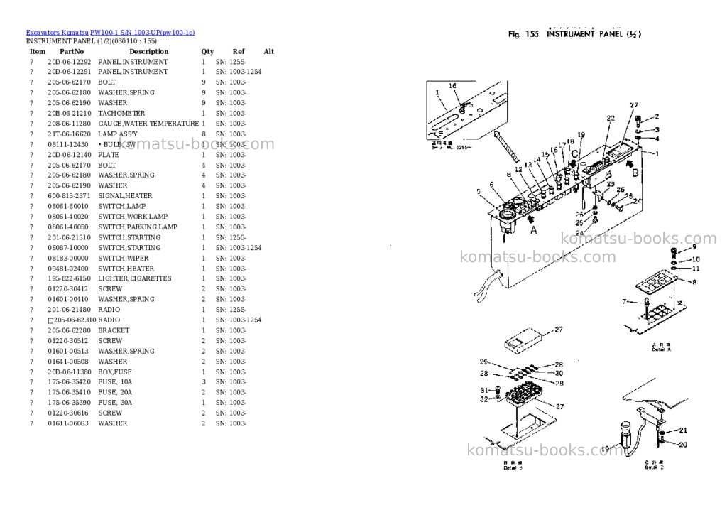 Komatsu pw100-1 s/n 1003-up Parts catalog cover Page 10 Komatsu pw100-1 s/n 1003-up Parts catalog cover Page 10