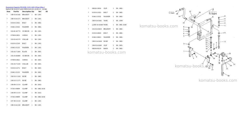 Komatsu pw100n-3 s/n 1601-up Parts catalog cover Page 10 Komatsu pw100n-3 s/n 1601-up Parts catalog cover Page 10