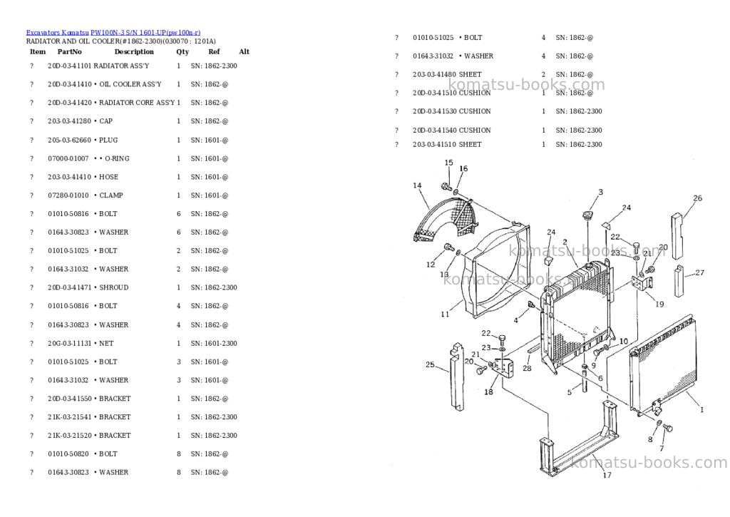 Komatsu pw100n-3 s/n 1601-up Parts catalog cover Page 6 Komatsu pw100n-3 s/n 1601-up Parts catalog cover Page 6