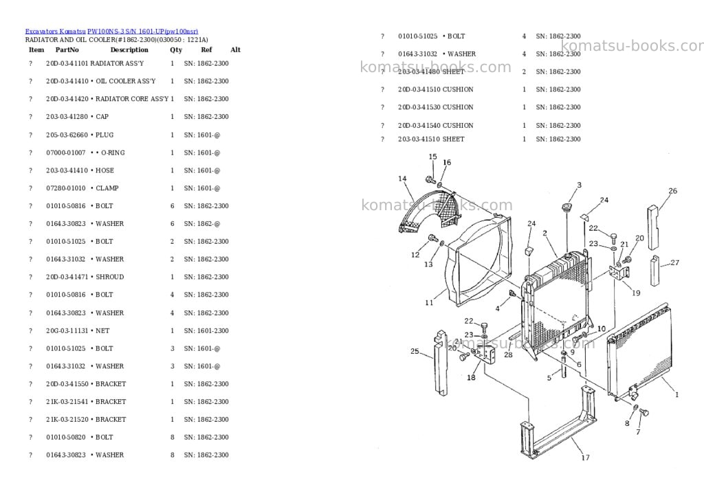 Komatsu pw100ns-3 s/n 1601-up Parts catalog cover Page 4 Komatsu pw100ns-3 s/n 1601-up Parts catalog cover Page 4