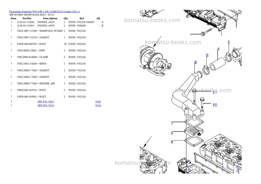 Komatsu pw110r-1 s/n 2260010122-up Parts catalog cover