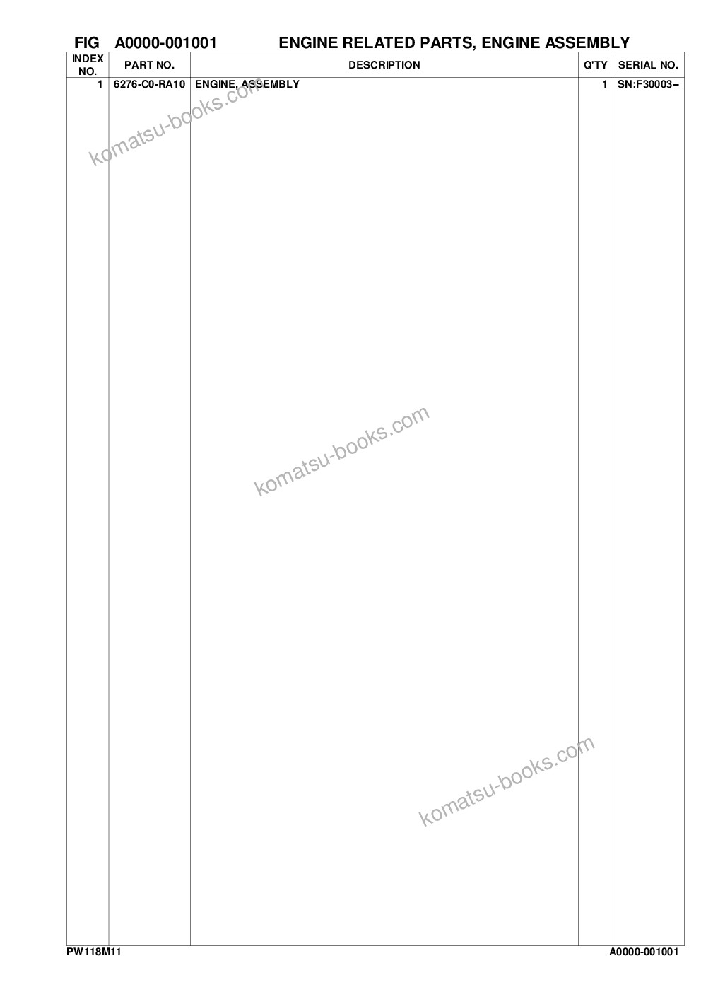 Komatsu pw118mr-11 s/n f30003 and up Catalogue de pièces couverture Page 3