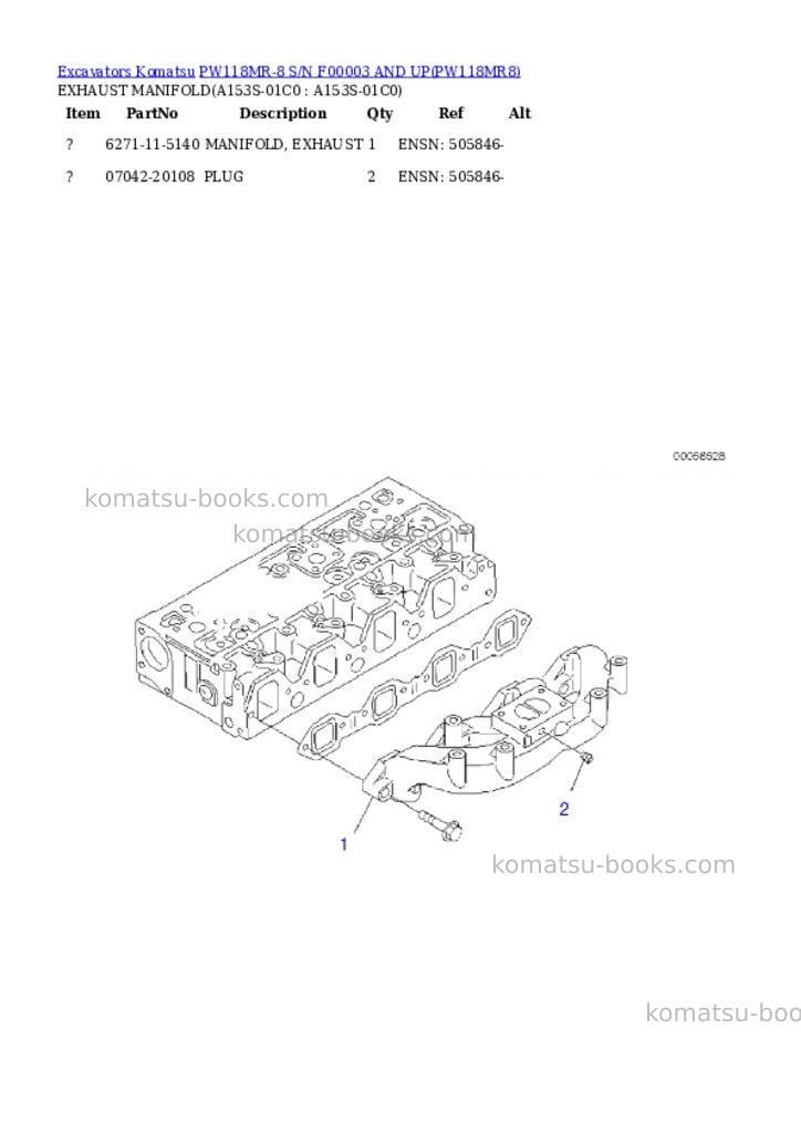 Komatsu pw118mr-8 s/n f00003 and up Parts catalog cover Page 10 Komatsu pw118mr-8 s/n f00003 and up Parts catalog cover Page 10