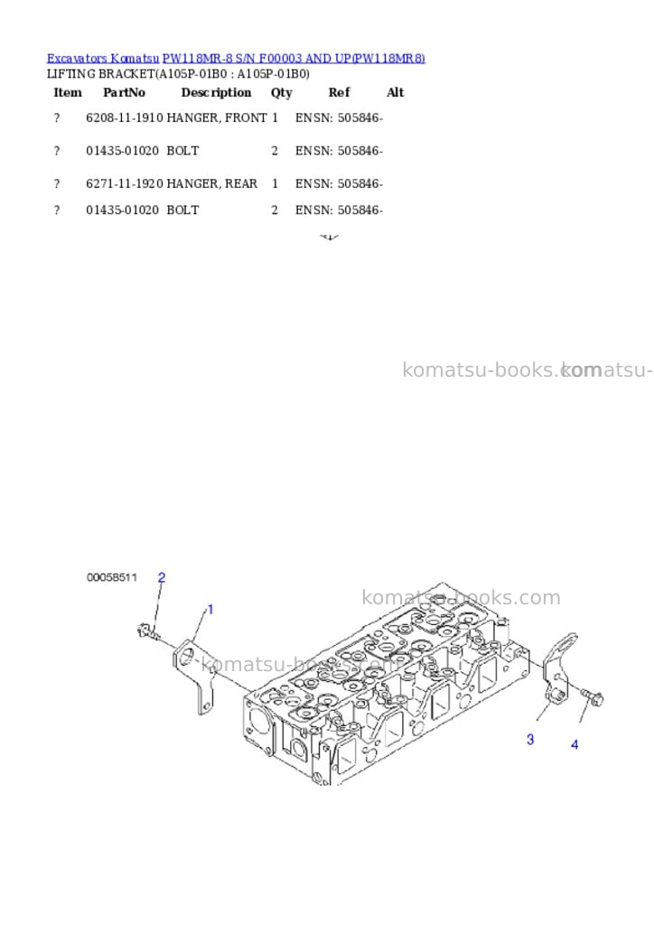 Komatsu pw118mr-8 s/n f00003 and up Parts catalog cover Page 2 Komatsu pw118mr-8 s/n f00003 and up Parts catalog cover Page 2