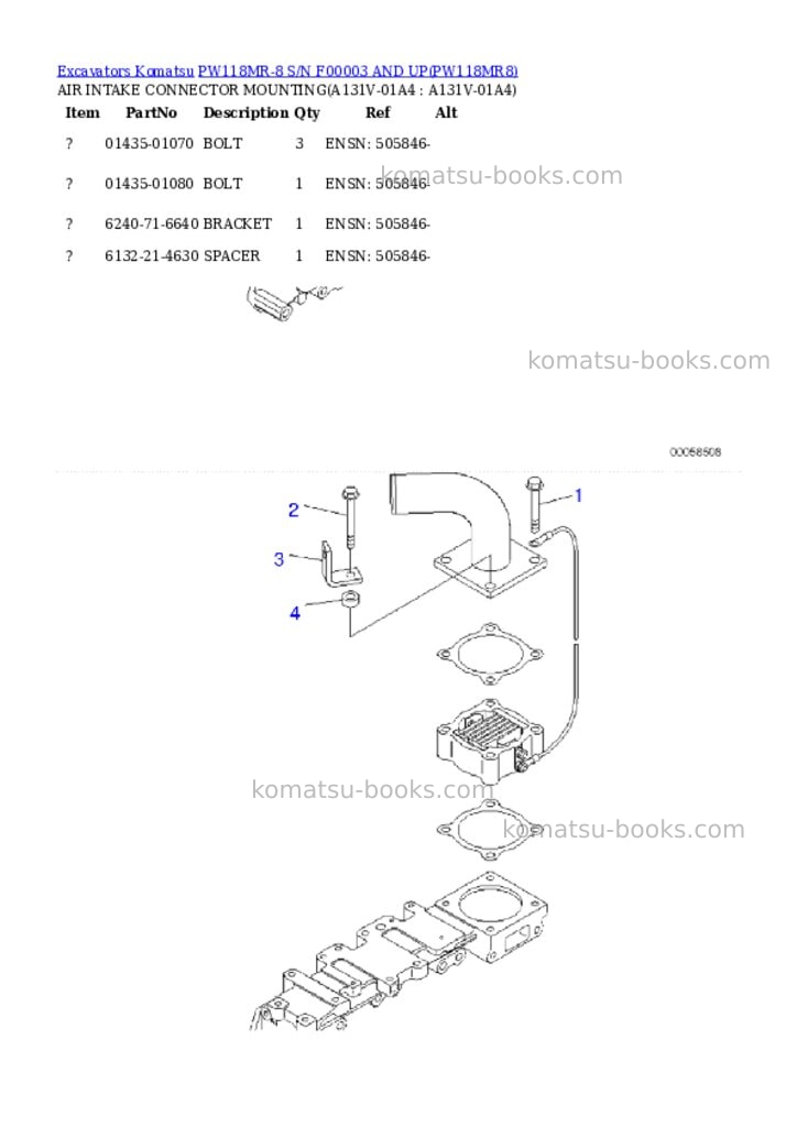 Komatsu pw118mr-8 s/n f00003 and up Parts catalog cover Page 7 Komatsu pw118mr-8 s/n f00003 and up Parts catalog cover Page 7