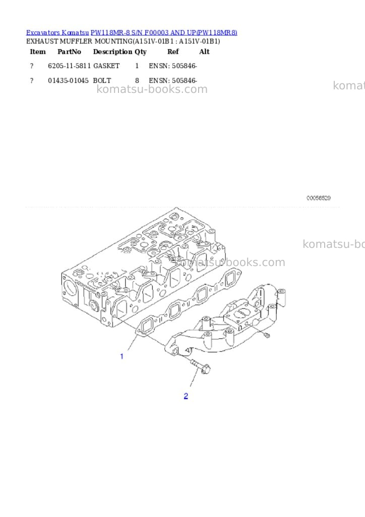 Komatsu pw118mr-8 s/n f00003 and up Parts catalog cover Page 8 Komatsu pw118mr-8 s/n f00003 and up Parts catalog cover Page 8