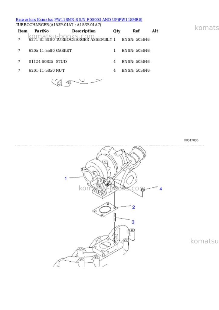Komatsu pw118mr-8 s/n f00003 and up Parts catalog cover Page 9 Komatsu pw118mr-8 s/n f00003 and up Parts catalog cover Page 9