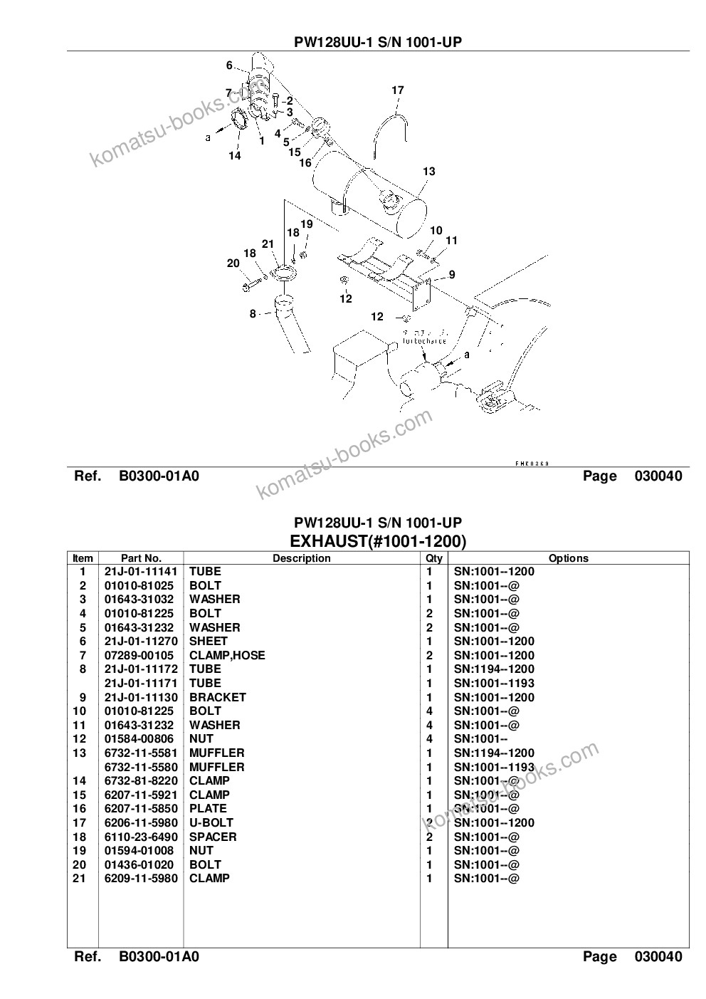 Komatsu pw128uu-1 s/n 1001-up Catálogo de piezas cover Page 6