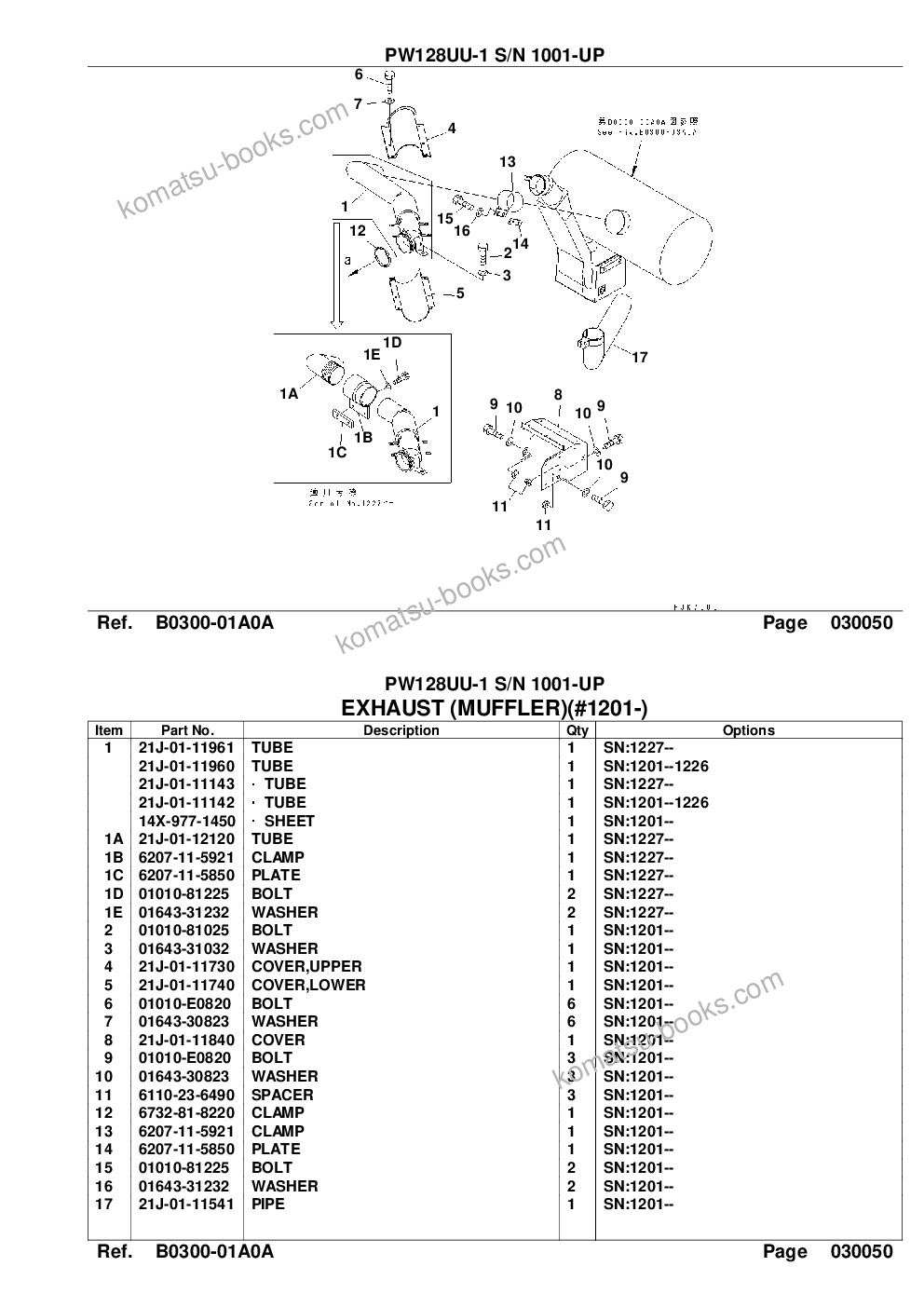 Komatsu pw128uu-1 s/n 1001-up Catálogo de piezas cover Page 7