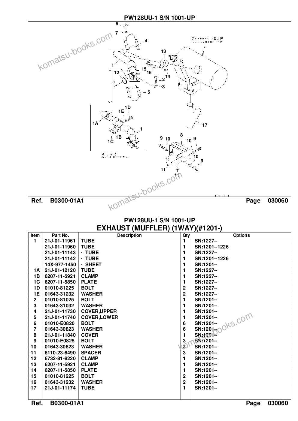 Komatsu pw128uu-1 s/n 1001-up Catálogo de piezas cover Page 8
