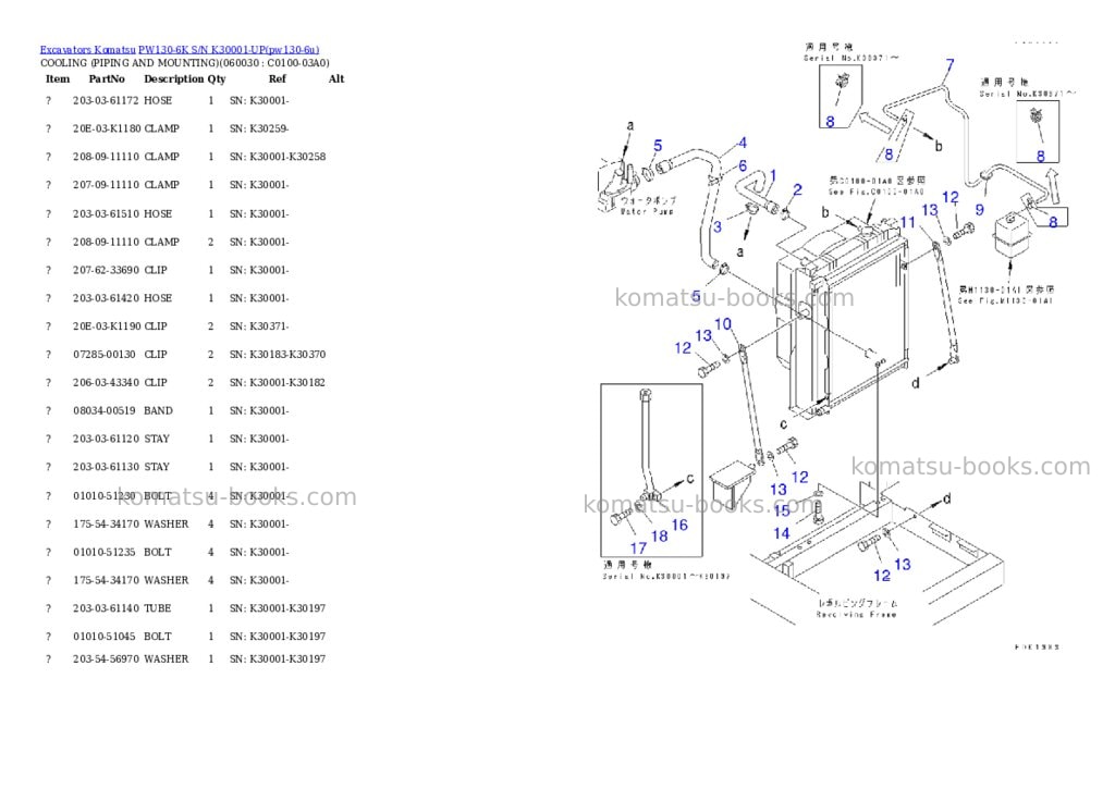 Komatsu pw130-6k s/n k30001-up Parts catalog cover Page 10