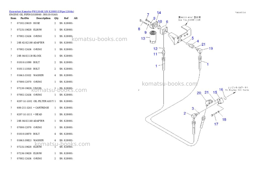Komatsu pw130-6k s/n k30001-up Parts catalog cover Page 5