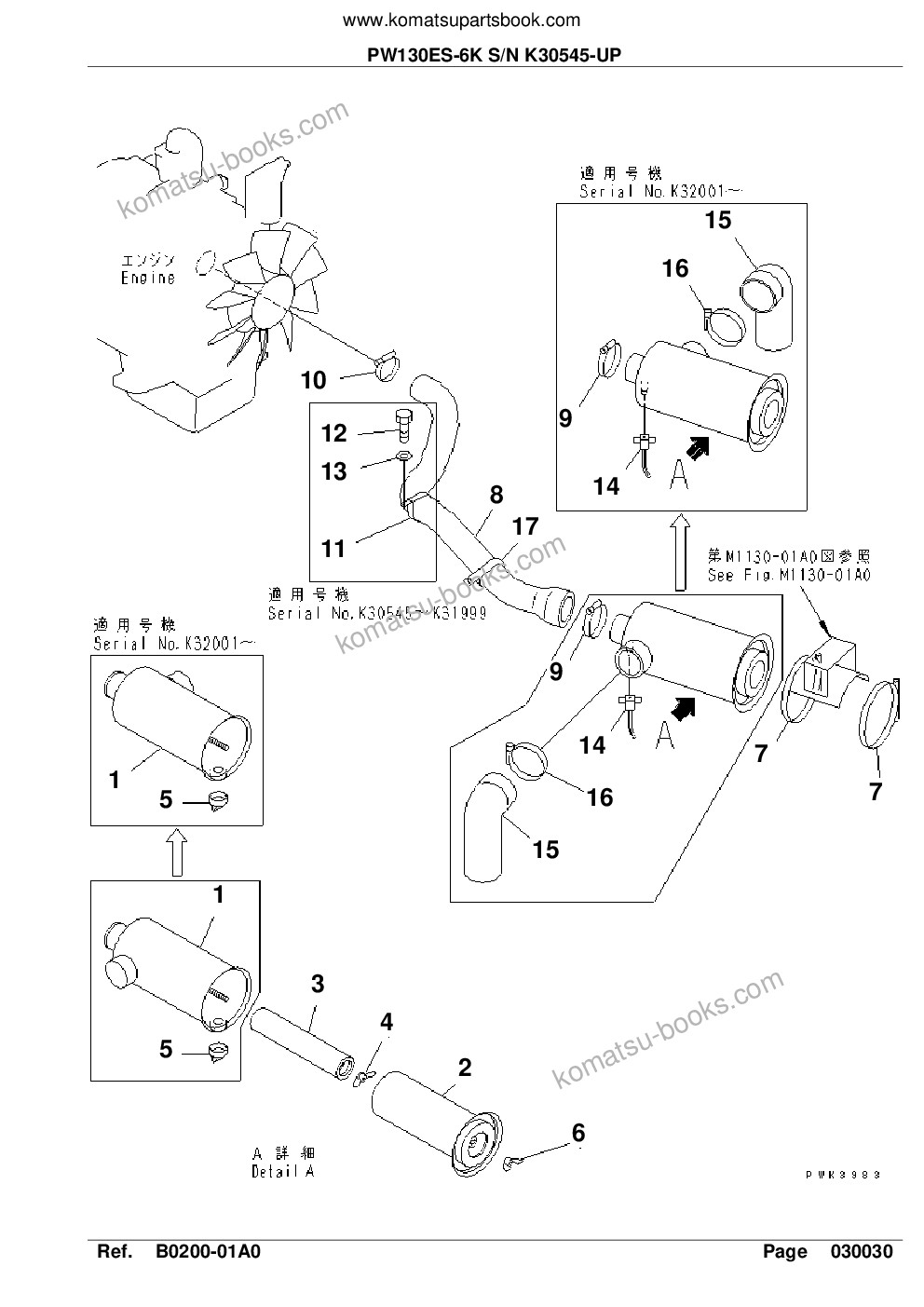 Komatsu pw130es-6k s/n k30545-up Parts catalog cover Page 7 Komatsu pw130es-6k s/n k30545-up Parts catalog cover Page 7